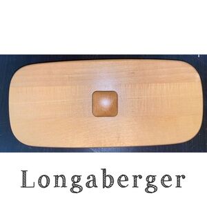 Longaberger Woodcrafts rectangular lid w/round edges and square wood handle-EUC